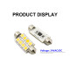 1.5 Watts - 24 Volts - C5W - Festoon Led Bulb - SV8.5 - White - D15*42mm - SJ5050-8S-24-W - AZLED